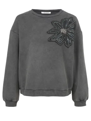 eiszeit - Sweatshirt Rundhals 1/1 Arm Motiv anthra multicolor - Gr. - 42