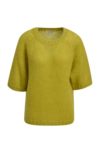 Milano Italy - round neck raglan pullover 1/2 sleeve kiwi - Gr. - S