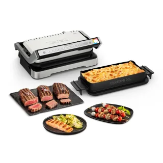 Tefal Kontaktgrill "OptiGrill 4in1 XL, Grill/Barbeque/Backofen/komplette Mahlzeit" 2200 W für bis zu 8 Personen, spülmaschinenfeste Platten und Schalen, GC784D