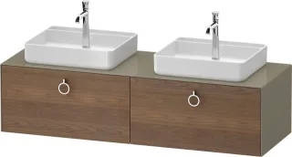 Duravit White Tulip Konsolenwaschtischunterbau wandhängend Amerikanischer Nussbaum & Stein Grau Matt WT4891B77H20000