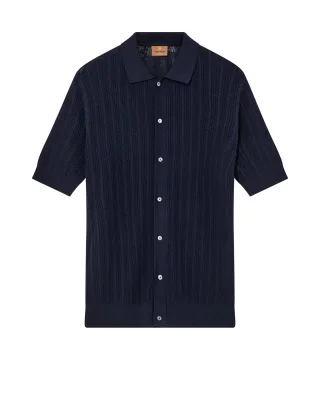 mos mosh gallery - MMGDario Button SS Polo Knit estate blue - Gr. - L