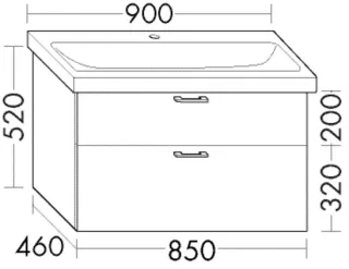 Burgbad Waschtischunterschrank zu Keramik Sys30 PG3 Diago 520x850x460 Dunkelgrau Matt, WXNT085F3357 WXNT085F3357