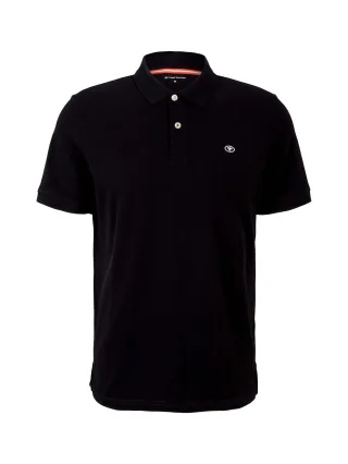 Tom Tailor - Piqué Poloshirt aus Baumwolle black - Gr. - M