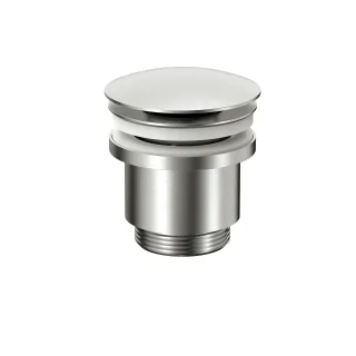 Herzbach LIVING Ablaufventil mit/ohne Staufunktion rund Edelstahlfinish, 11.462500.1.14 11.462500.1.14