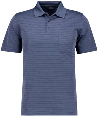 RAGMAN - Softknit-Polo fineliner azur - Gr. - 3XL