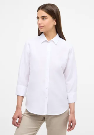 ETERNA - Linen Shirt Bluse Leinen 3/4-Arm weiß - Gr. - 36/Dreiviertelarm