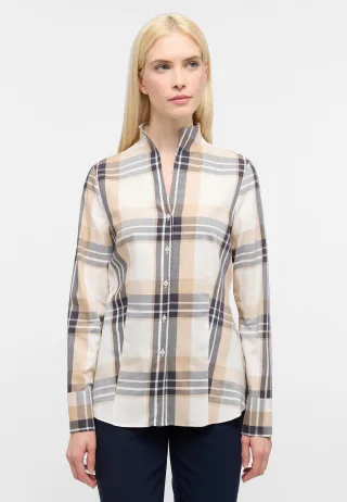 ETERNA - Bluse Flanell Langarm beige - Gr. - 44/Langarm