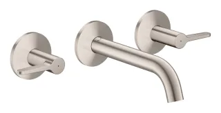 Hansgrohe 3-Loch Waschtischarmatur AXOR One Unterputz Wandm. 160mm Hebelgriff edelstahl optik, 4815 48150800