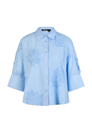 Marc Aurel - Hemdbluse bestickt light blue - Gr. - 46