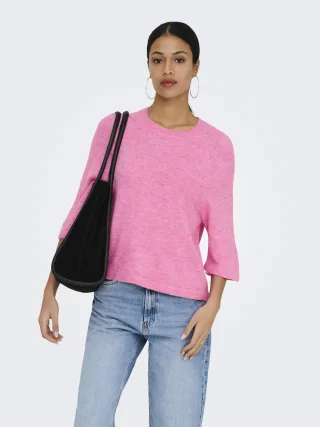 JDY - JDYELANORA 3/4 PULLOVER KNT NOOS Pink Cosmos - Gr. - M