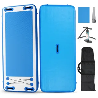 WaveRite 220CM Inflatable Yoga Board On-Water Fitness Mat Inflatable Stand-Up Paddleboard & Aquatic Fitness Mat with 7'