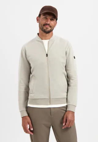 No Excess - Sweater Full zip College Collar Twill Relief sand - Gr. - M