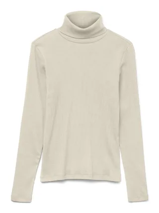 VERO MODA - VMCHLOE LS ROLLNECKTOP JRS NOOS birch - Gr. - L