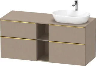 Duravit D-Neo Konsolenwaschtischunterbau wandhängend Leinen Matt 1400x550x664 mm - DE4970R34750000 DE4970R34750000