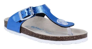 Richter Zehentrenner "Bio WMS: weit" Pantolette mit Metallic Look, Größenschablone zum Download