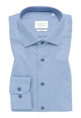 ETERNA - Hemd Twill Langarm blau - Gr. - 40/Langarm - 67cm