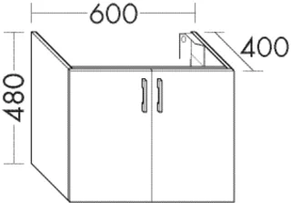 Burgbad Waschtischunterschrank Sys30 PG4 Sana 480x600x400 Eiche Tabak, WVIK060F3448 WVIK060F3448