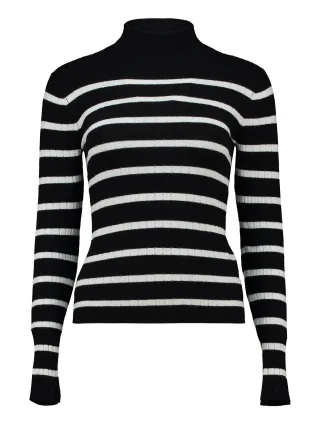HaILYS - LS V CK Kl44ea Stripe black/offwhite stripe - Gr. - S