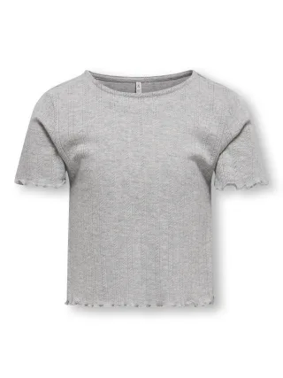 KIDS ONLY - KOGCARLOTTA LIFE S/S TOP JRS NOOS Light Grey Melange - Gr. - 134/140