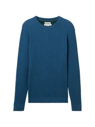 Tom Tailor - Strickpullover aus Baumwolle dark teal melange - Gr. - XXXL