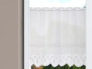 HOME WOHNIDEEN Gardine "LEONORA" Stangendurchzug 1 Stk. tlg. Kurzstore Jacquard, Scheibengardine