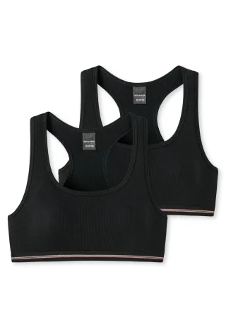 SCHIESSER - 2PACK Bustiers schwarz - Gr. - 152