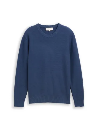 Denim Tom Tailor - Strickpullover mit Streifen ocean night blue - Gr. - XXL