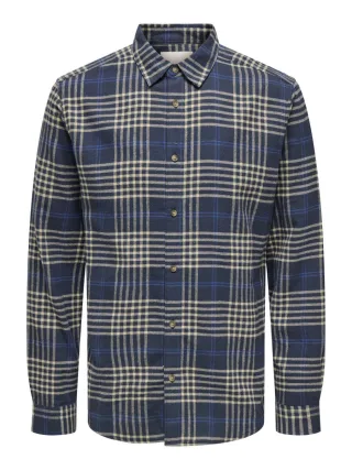 only & sons - Hemd - Onsgudmund blau - Gr. - S