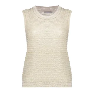 Geisha Fashion Women - Pullover sleeveless light sand/gold - Gr. - M
