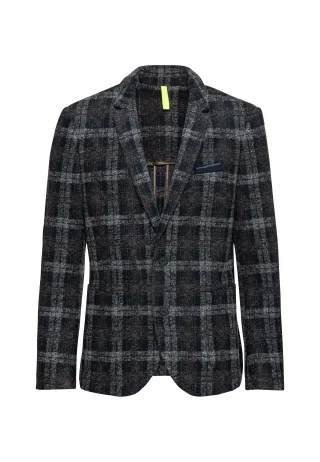 CALAMAR - Calamar Knitted Check Blazer dark blue - Gr. - 50
