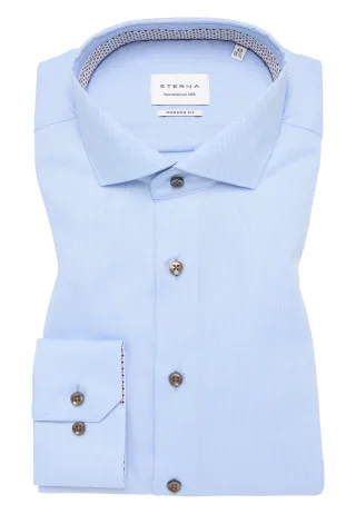 ETERNA - Hemd Natté Langarm hellblau - Gr. - 39/Langarm - 65cm