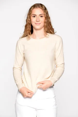 IN LINEA - Pullover, Rundhals, 1/1-Arm 202 sand mel. - Gr. - 44