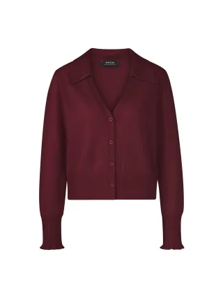 Marc Cain Collections - Cropped Cardigan aus Kaschmir bright maroon - Gr. - 40