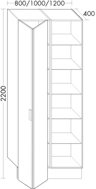 Burgbad Hochschrank rc40 System PG1 2200x800x400 Lichtgrau Matt, SFYO080LF4023 SFYO080LF4023