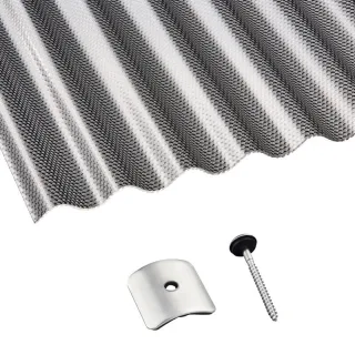 Acryl | Terrassendach-Set | Sinusplatte | 76/18 | 3 mm | Wabenstruktur | graphit