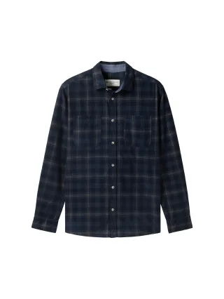 Tom Tailor - Cordhemd mit Karomuster navy dark corduroy check - Gr. - M