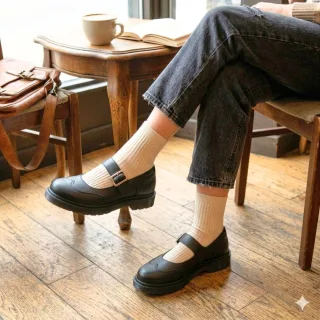Shoezuu Mary Janes black mono 43
