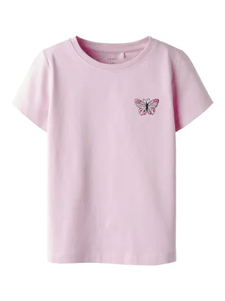 NAME IT - NMFDENYS SS TOP pink frosting - Gr. - 104