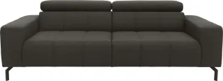 DOMO collection 2,5-Sitzer "Cunelli zeitlos und elegant, moderne Sitznähte als Designelement," wahlweise mit 6-fach verstellbaren Kopfteilen, fester Sitzkomfort
