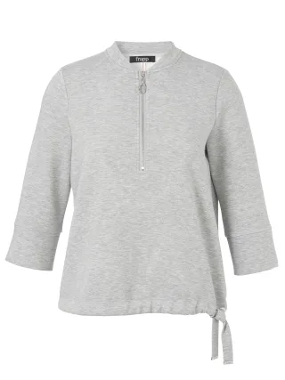 Frapp - Sweatshirt Rundhals 3/4 Arm silver melange - Gr. - 44