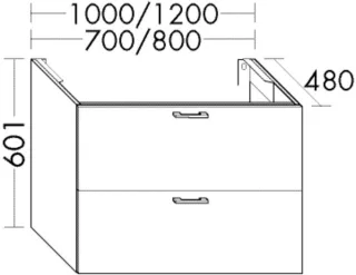 Burgbad Waschtischunterschrank Sys30 PG4 Sana 601x1000x480 Sand Hochglanz, WUZX100F3360 WUZX100F3360
