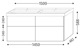 Sanipa Waschtischunterbau mit Auszügen 3way BR51848