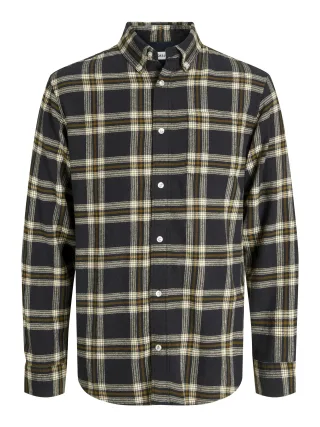 JACK&JONES - JJECLASSIC FLANNEL CHECK SHIRT LS SN black - Gr. - S