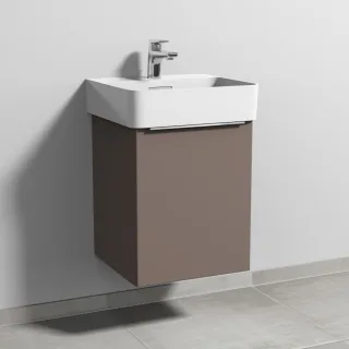 Sanipa 3way Waschtischunterbau zu Laufen VAL Waschtisch mit 1 Tür, Taupe-Matt UP8201T