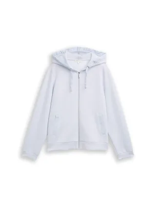 Tom Tailor - Hoodie Sweatjacke aus Scuba soft dusty blue - Gr. - XL
