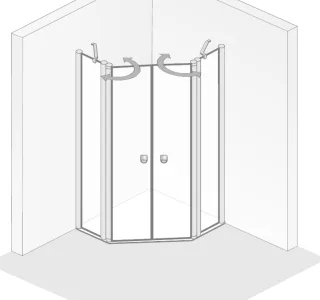 HSK Exklusiv 2.0 Fünfeckdusche 4-teilig 4865xxx