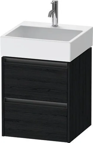 Duravit Ketho.2 Waschtischunterbau wandhängend Eiche Schwarz Matt 484x460x549 mm - K25274016160000 K25274016160000