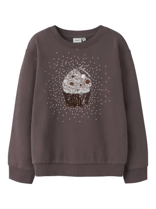 NAME IT - NKFNUASA LS NREG SWEAT BRU peppercorn - Gr. - 146/152