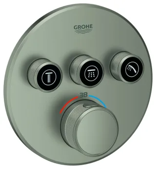 GROHE Thermostat Grohtherm SmartControl 29121 rund 3 ASV satin steel, 29121MS0 29121MS0