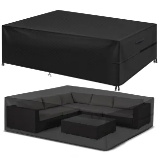 GARPROVM Garden Furniture Cover 350x260x90 Garden Table Cover 600D Heavy Duty Oxford Polyester Outdoor Patio Rectangular